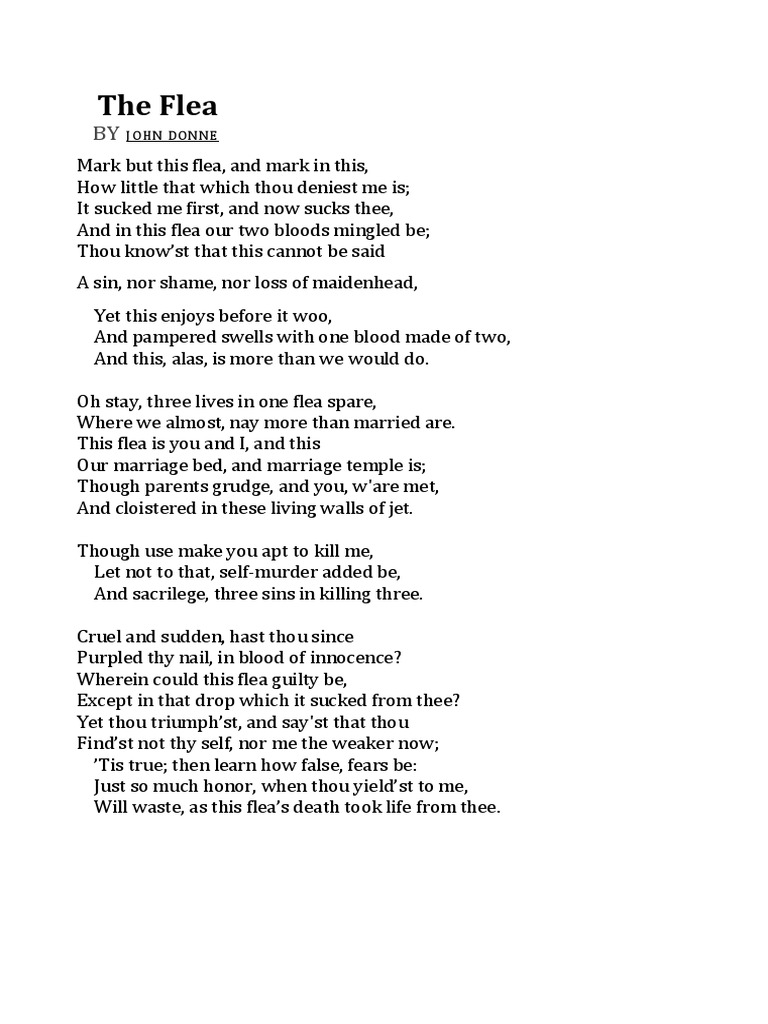 john donne poems the flea carpe diem